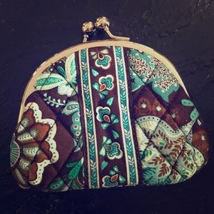 Jazz Blue & Brown Double Kiss Coin Purse